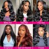 26 Inch Body Wave Lace Front Wigs Human Hair 13x6 HD Transparent Lace Frontal Human Hair Wig 220% Density Human Hair Lace Front Wigs Pre Plucked Glueless Wigs Human Hair with Baby Hair for Women