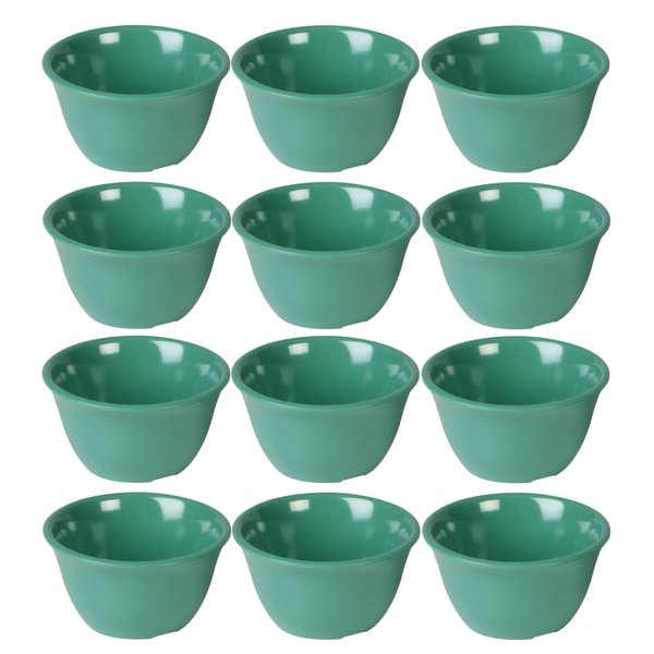 TrueCraftware- 7 oz Bouillon Cup Green Color Melamine Set of 12- Dishwasher Safe Break-Resistant Reusable Bowls Serving Soup Bowl Broth Cups Soup Bowls Ice Cream Dipping Sauce