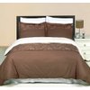 Luxurious Four (4) Piece Cal King Size Geneva Embroidered Comforter Set. Luxury Set Includes 100% Luxurious Egyptian Cotton 3 Piece Duvet Cover Set + 1 Piece Down Alternative Comforter