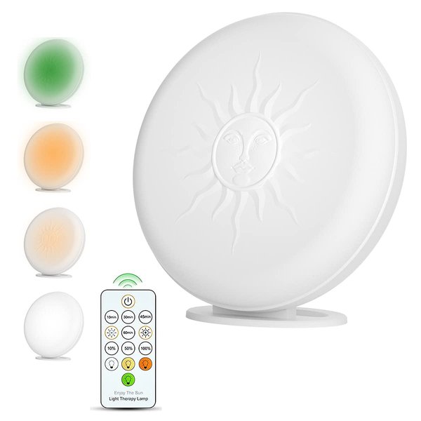 Blancka Light Therapy Lamp Emits 12000 lux, Migraine Relief Green Lamp, 520nm Narrow Band LED Light, 4 Colors, Adjustable Brightness, Enjoy Sunlight and at Home Office
