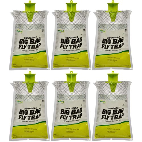 RESCUE! Big Bag Fly Trap – Disposable, Outdoor Use - 6 Traps