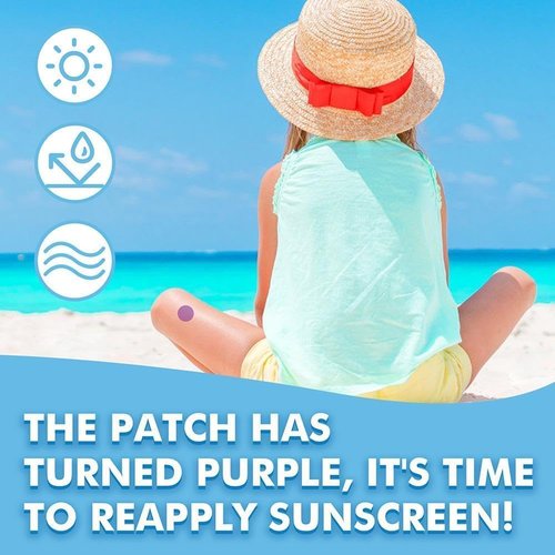 24 Pcs White UV Stickers for Sunscreen, Waterproof Changes Color UV Detection Stickers, Sun Cream Stickers to Reapply,UV Detection Reminder UV Patch for Kids Adults Waterproof Patches,Face