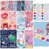 Valentines Day Gifts for Kids 36 PCS Valentines Cards Classroom with Painting Craft Kit Paint with Water Colors Book for Toddlers Boys Girls Valentine Exchange Gift Shool Prizes Classroom Party Favors