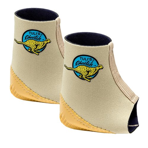 Tuli's Cheetah Heel Cup with Compression Sleeve for Sever’s Disease and Heel Pain for Gymnasts and Dancers, X-Small, 1 Pair