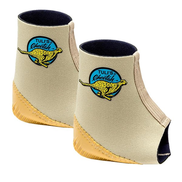 Tuli's Cheetah Heel Cup with Compression Sleeve for Sever’s Disease and Heel Pain for Gymnasts and Dancers, X-Small, 1 Pair