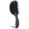 NuWay 4HAIR® DoubleC PRO® U.S. Patented Double Curved Detangling Brush is Hair Dryer Safe (Black)