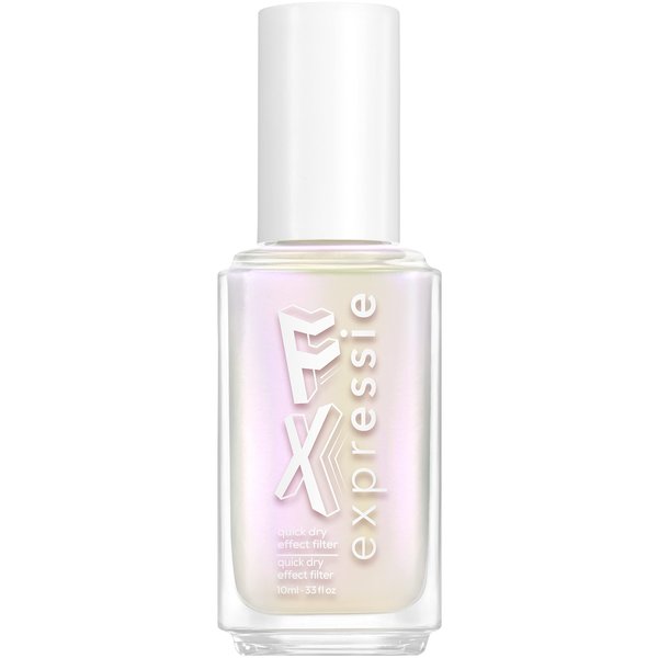 essie exprEssie quick dry nail polish, vegan formula, pearl finish top coat, Iced Out Fx Filter, 0.33 fl oz