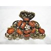 Generic Jeweled antique style bronze metal hair claw clips with crystals (Primary color: multi-color), 1 Count (Pack of 1)