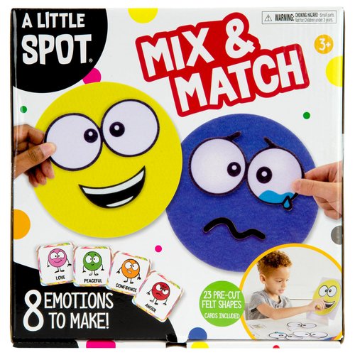 TOMY A Little Spot Mix and Match Kids' Craft Kit - Social Emotional Learning Activities - Sensory Play with Soft Felt Emotion Spots, Double-Sided Cards, and Easel - Based On The Books by Diane Alber