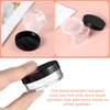 10ml/0.34oz Refillable Loose Powder Containers 4Pcs Reusable Plastic Loose Powder Compact Empty Travel Powder Container No Leak Loose Powder Compact with Elasticated Net Sifter