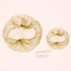 Blonde Hair Nets for Ballet Buns,40Pcs Invisible Hair Nets with 100Pcs U Shaped Hair Pins for Buns Dance Ballet Bun Hair Net Set Elastic Edges Mesh Hairnets Invisible Ballet Hair Net for Women(Gold)