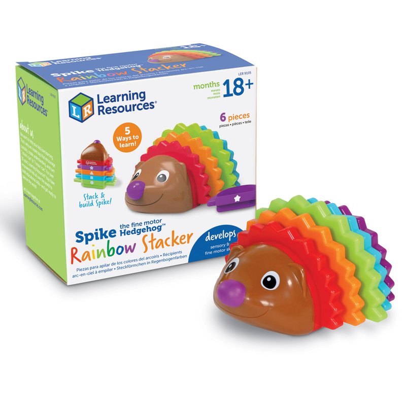 Learning Resources Spike the Fine Motor Hedgehog Rainbow Stackers - 6 ...