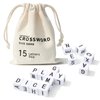 COHHFWPD Crossword Solitaire Dice Game, Dice Game with 15 Letters Dice, Funny Family Game for Christmas Night, Travel Game with in Canvas Bag (White dice)