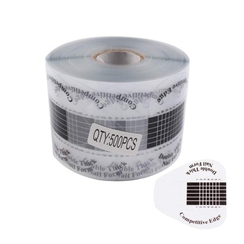 Beauty Leader 500 Pcs/Roll Nail Form Stickers Clear Nail Art Guide Form Acrylic UV Gel Tips Extension (B-Black)