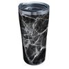 Tervis Black Marble Triple Walled Insulated Tumbler Travel Cup Keeps Drinks Cold & Hot, 20oz, Stainless Steel