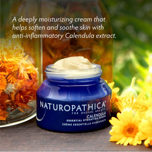 Naturopathica Calendula Essential Hydrating Cream, Soothing Face Moisturizer for Dry and Sensitive Skin, Daily Nourishing Face Cream for Men and Women, 1.69 fl oz