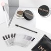 iMethod Eyebrow Stamp and Eyebrow Stencil Kit - Eye Brow Stamping Kit, Brow Stamp Trio Kit, Brow Stencil and Stamp Kit, Brow Eyebrow Kit, Warm Black Brown