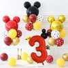 40 inch Red Number 1 Balloon & Mini Mouse Head Balloon, 1st Birthday Party Decoration Balloons, Cartoon Mouse Birthday Party Supplies Baby Shower Decoration, Red Black Theme Party Decorations Supplies