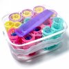 MOODKEY 30PCS Plastic Hair Rollers Set, Heatless Curler Hair Rollers Hair Curlers Snap on Rollers Self Grip Rollers Hairdressing Curlers Tools for DIY Hairdressing Hair Salon (5 Size,purple brush)