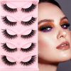 Cat-Eye Lashes Wispy Eyelashes 15mm Fox Eye Lashes Angel Wing Lashes Faux Mink False Eyelashes Natural Look 5 Pairs pack (B20)