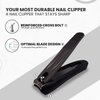 Ongle Precision Nail Clippers with Nail Catcher No Splash, Black Stainless Steel Manicure Tools