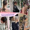 HOOJIH Ponytail Extension Claw Clip Braided Ponytail Extension 20 Inch Double Braided Ponytails Hairpieces for Women - Medium Golden Blonde