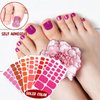 DANNEASY 20 Sheets Toe Nail Stickers Full Nail Wraps Solid Color Toenail Polish Strips Self Adhesive Toes Nail Polish Stickers Gel Nail Strips Manicure Sticker with Nail File, Cuticle Stick