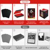 zyuqnek MTG Deck Box with Dice Tray, Commander Deck Box Fits 200+ Double Sleeved Cards, Magnetic Card Deck Box, 3-in-1Deck Box TCG For Magic Commander TCG CCG,4 Dividers & 2 Toploaders, Black/Red