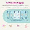 MAM Bottle Nipples Mixed Flow Pack - Medium Flow Nipple Level 2 and Fast Flow Nipple Level 3, for Newborns and Older, SkinSoft Silicone Nipples for Baby Bottles, Fits All MAM Bottles, 4 Pack