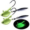 QualyQualy Bladed Jig Heads Swimbait Jig Head with Willow Blade 3D Eyes Fish Head Underspin Fishing Jigs Weighted Spin Head Jig Heads for Bass Trout Walleye Crappie 1/8oz