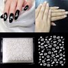 30 Sheets White Flowers Nail Art Stickers, 3D Self- Adhesive Nail Sticker Design, Holographic Small Floral Nail Art Decals Nail Supplies for Women Girls Manicure Charms Decoration Floral Nail Decal