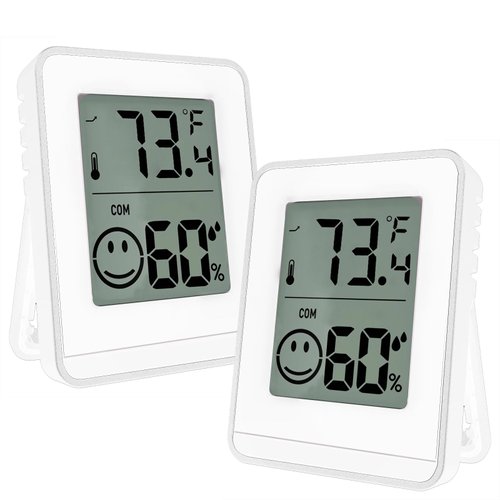 2 PCS Home Indoor Hygrometer, Mini Indoor Thermometer, Temperature and Humidity Monitor, Reptile Thermometer - Houses, Greenhouses,Baby Room,Office, Incubator