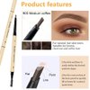 AMY'S DIARY 3pcs Brown Eyebrow Pencil Retractable Definer, Dual-Sided Brow Brush, Fine Tip, Shapes, Defines, Flapiz Para Cejasills Brow Makeup (5#)