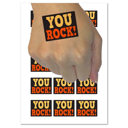 You Rock Teacher School Temporary Tattoo Water Resistant Fake Body Art Set Collection - 54 1" Tattoos (1 Sheet)
