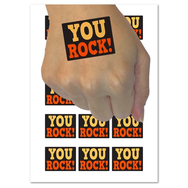 You Rock Teacher School Temporary Tattoo Water Resistant Fake Body Art Set Collection - 54 1" Tattoos (1 Sheet)