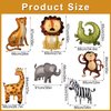 7pcs Jungle Safari Animal Balloons, Various Animal Theme Party Balloons Animal Print Balloons for Kids Zoo Party Decoration Supplies Monkey Elephant Zebra Leopard Crocodile Giraffe Shaped