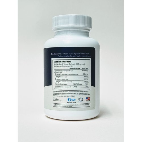 NeuEve Feminine Moisture Support Supplements | Vaginal Moisturizer, Helps Tightness, Wall Thickness, Balance pH | Contains Omega 7 and Sea Buckthorn, 60 ct | Estrogen-Free