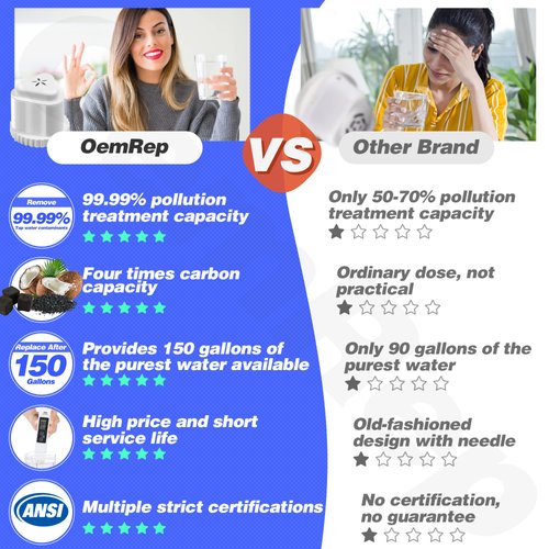 2Pack Replacement Filter for EPIC Water Filter Pitcher, Water Filter Pitcher Compatible with Aquagear Seychelle, BPA Free. Removes Fluoride, Chlorine, Lead, Odors