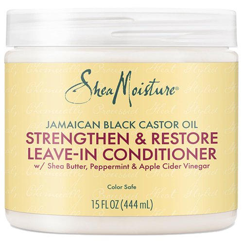 Shea Moisture Leave in Conditioner with Jamaican Black Castor Oil for Hair Growth, Strengthen & Restore, Vitamin E, Curly Hair Products Safe for use on Hair Color, Family Size, 15 Oz
