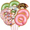 8PCS Donut Foil Balloons Donut Theme Birthday Party Decorations Donut Mylar Aluminum Balloons Pink for Kids Baby Shower Party Anniverssary Wedding Party Supplies