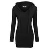 BEPEI Womens Long Sleeve Tunic Sweatshirt String Hoodie With Pocket Black L