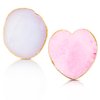 Ouligay 2pcs Heart-Shaped Resin Nail Art Palette, Gold Edge Round Makeup Mixing Palette, Nail Polish Plate, Nail Art Display Board Makeup Plate Cosmetic Mixing Tools