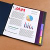 JAM PAPER Plastic Index 5-Tab Dividers - 9 3/4 x 11 1/2 - Assorted Multi-Color - 5 Tabbed Dividers/Pack