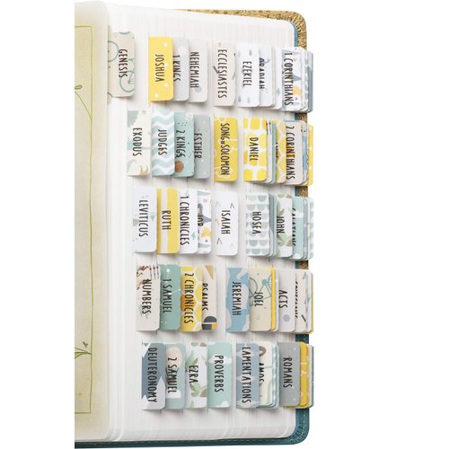 DiverseBee Laminated Bible Tabs (Large Print, Easy to Read), Bible Journaling Book Tabs, Christian Gift, 66 Bible Tabs Old and New Testament, Includes 11 Blank Tabs - Adventure Theme