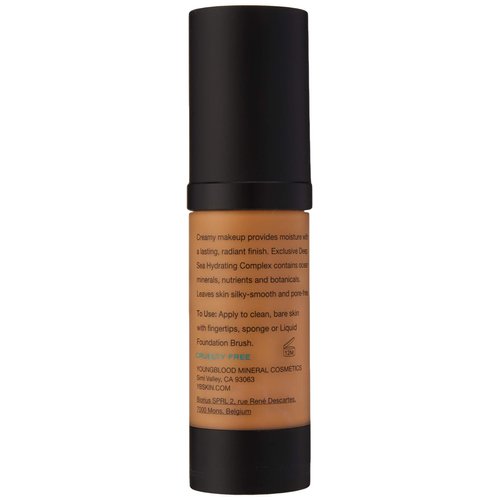 Youngblood Clean Luxury Cosmetics Liquid Mineral Foundation, Tahitian Sun | Dewy Mineral Lightweight Full Coverage Makeup for Dry Skin Poreless Flawless Tinted Glow | Vegan, Cruelty Free, Gluten-Free