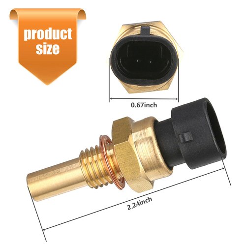 GKmow 1 PC Engine Temperature Sensor, ECT Temp Sensor Replace 15404280 12191170 60811520 12608814, Car Parts, Compatible with Delphi (Gold)
