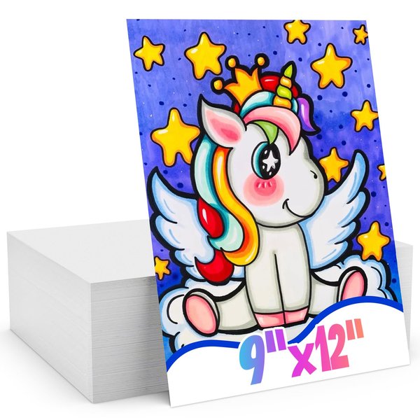 Drawing Paper, 9" x 12" Art Craft Paper, 90 Sheets Artist Sketching Drawing Easel Poster Paper Bulk, Art Supplies for Kids Adults, Arts & Crafts, White Construction Bulletin Board Coloring Paper