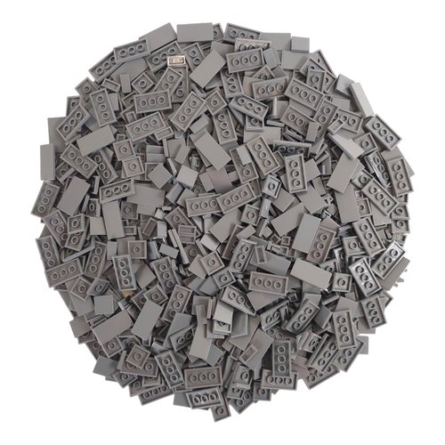 Q-BRICKS Interlocking Building Blocks Tiles | 4 formats: 1x1 (250 pcs.), 1x2 (250 pcs.), 2x2 (250 pcs.) and 2x4 (250 pcs.) Studs | Color: Dusty Gray | 100% Compatible