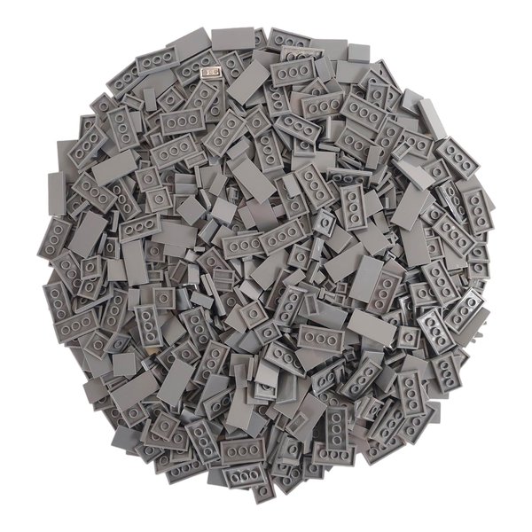 Q-BRICKS Interlocking Building Blocks Tiles | 4 formats: 1x1 (250 pcs.), 1x2 (250 pcs.), 2x2 (250 pcs.) and 2x4 (250 pcs.) Studs | Color: Dusty Gray | 100% Compatible