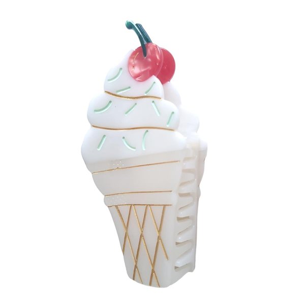 Ice Cream Claw Clip,Acetate Hair Clips,Big Hair Clips for Women,White